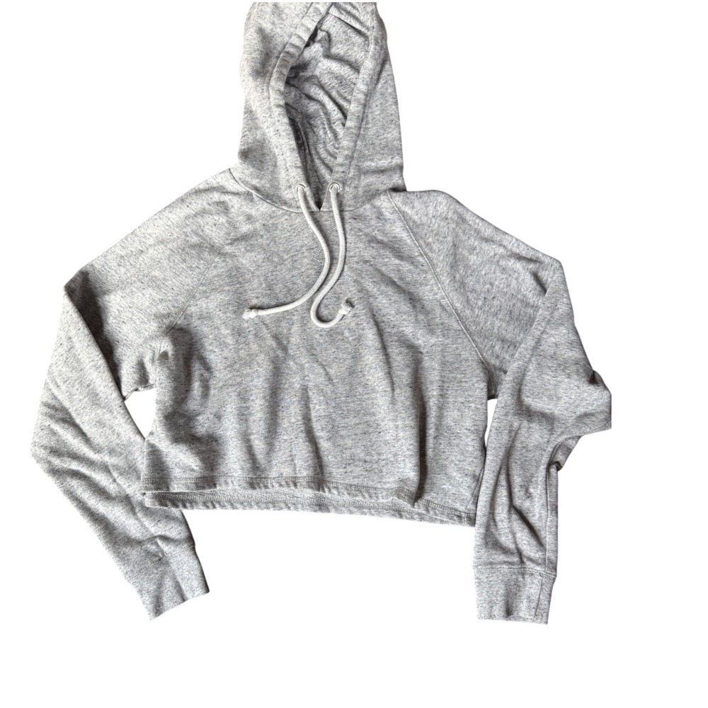 H M Divided Gray Cropped‎ Hoodie Sweatshirt Size S